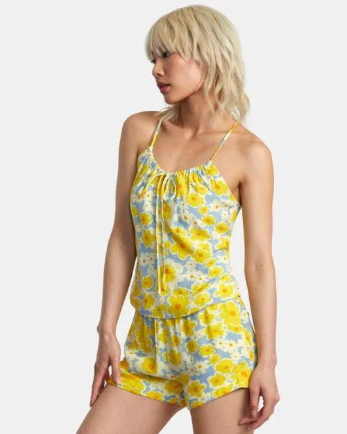 Rvca Lily Sleeveless Top Dusty Blue Women Tops