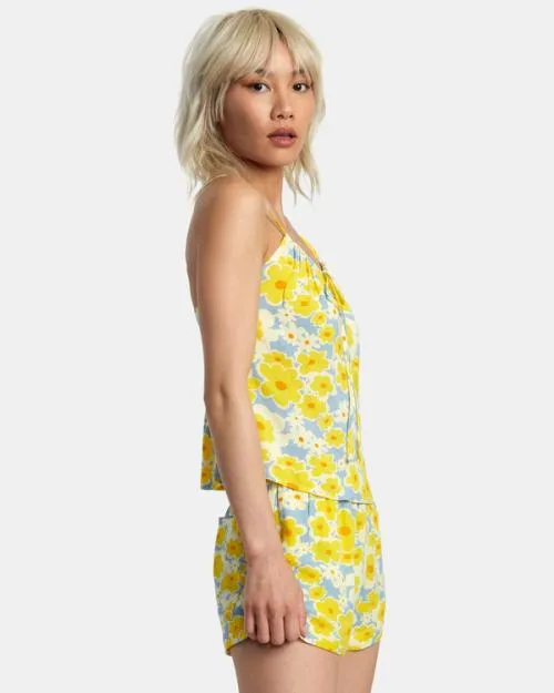 Rvca Lily Sleeveless Top Dusty Blue Women Tops