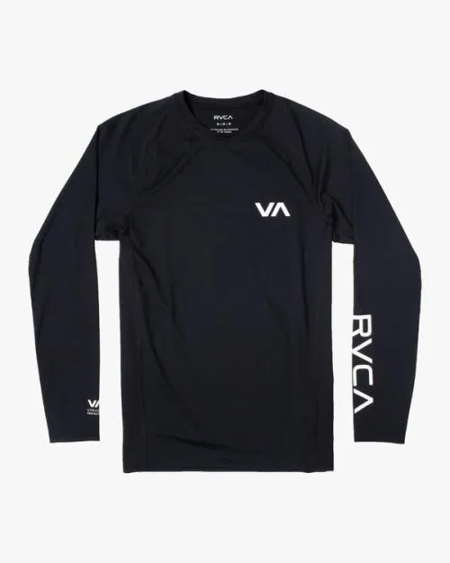 Rvca Long Sleeve Rashguard Black Surf Rashguards and Surf Tees