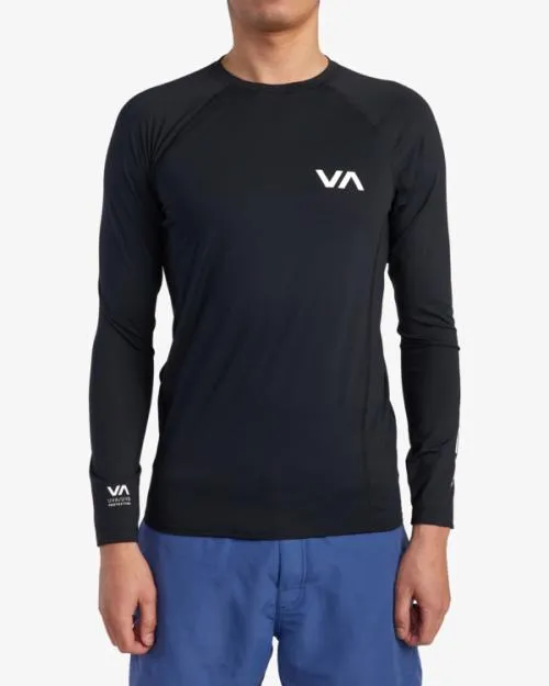 Rvca Long Sleeve Rashguard Black Surf Rashguards and Surf Tees