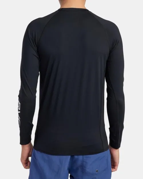 Rvca Long Sleeve Rashguard Black Surf Rashguards and Surf Tees