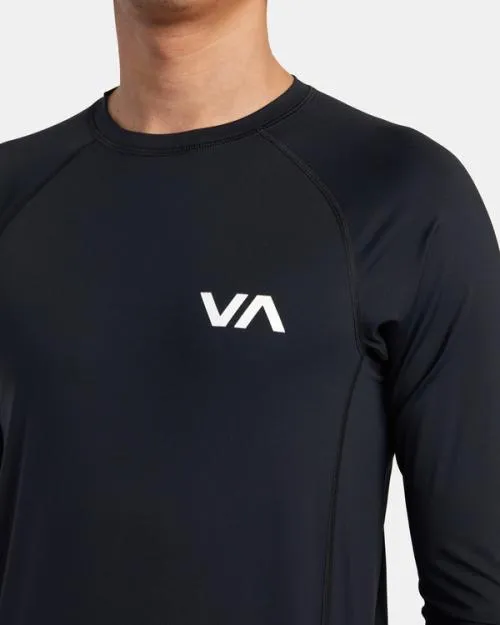 Rvca Long Sleeve Rashguard Black Surf Rashguards and Surf Tees