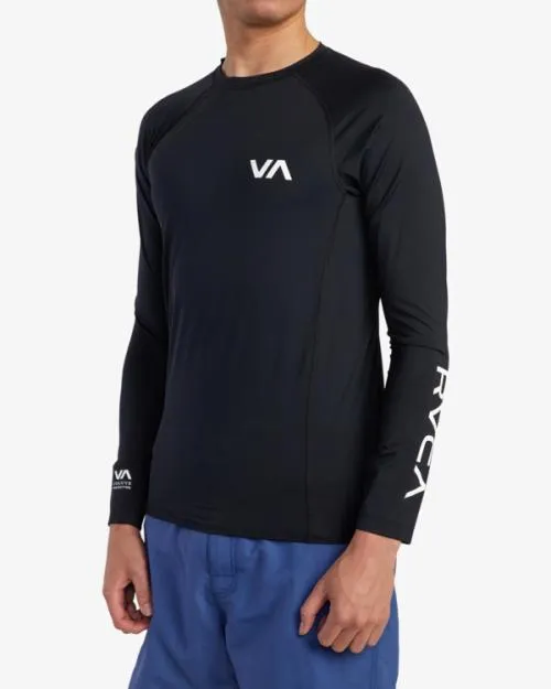 Rvca Long Sleeve Rashguard Black Surf Rashguards and Surf Tees