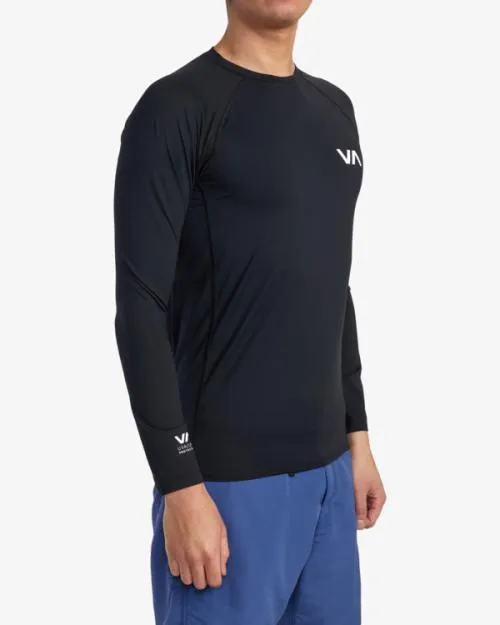 Rvca Long Sleeve Rashguard Black Surf Rashguards and Surf Tees