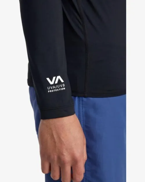 Rvca Long Sleeve Rashguard Black Surf Rashguards and Surf Tees
