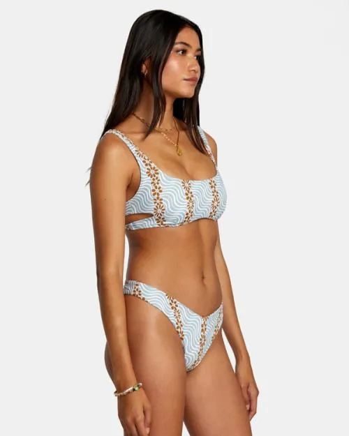 Rvca Micro Magic Reversible High Leg Bikini Bottoms Shale Women Bikini Bottoms
