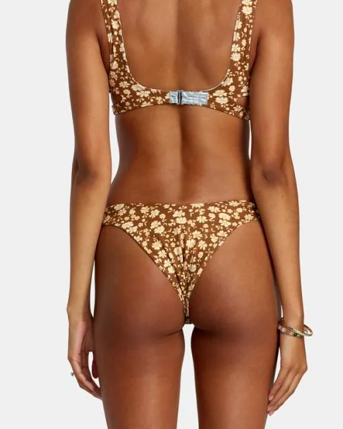 Rvca Micro Magic Reversible High Leg Bikini Bottoms Shale Women Bikini Bottoms