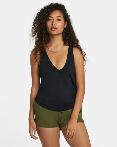 Rvca Minted Tank Top True Black Women Tees and Tanks