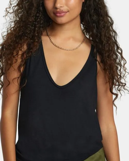 Rvca Minted Tank Top True Black Women Tees and Tanks