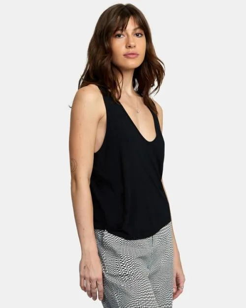 Rvca Minted Tank Top True Black Women Tees and Tanks