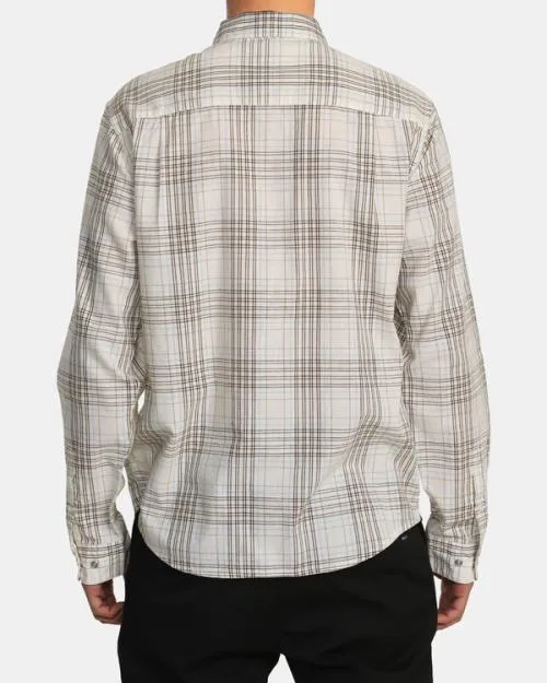 Rvca Neps Plaid Long Sleeve Shirt Natural Men Shirts and Flannels