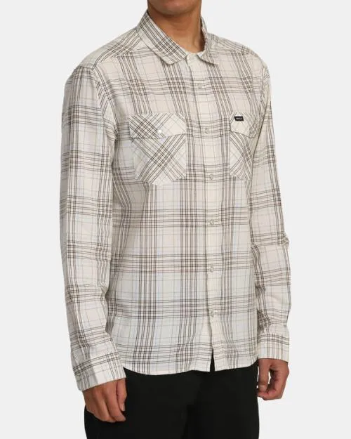 Rvca Neps Plaid Long Sleeve Shirt Natural Men Shirts and Flannels