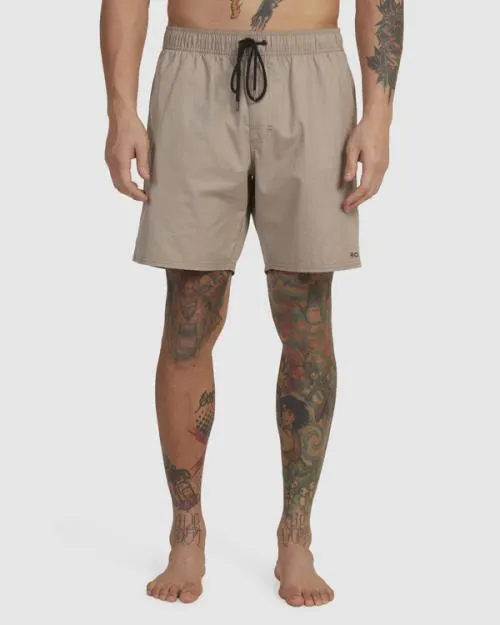 Rvca Opposites Elastic Waist Hybrid Amphibian Shorts Timber Men Shorts and Hybrids
