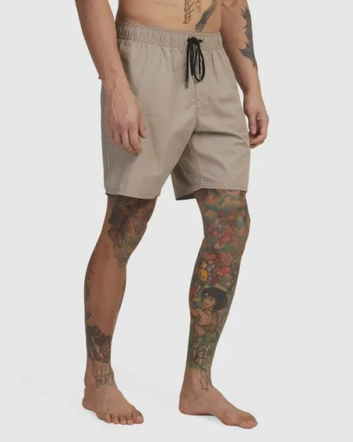 Rvca Opposites Elastic Waist Hybrid Amphibian Shorts Timber Men Shorts and Hybrids