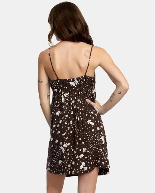 Rvca Overtime Sun Dress Java Women Dresses and Rompers