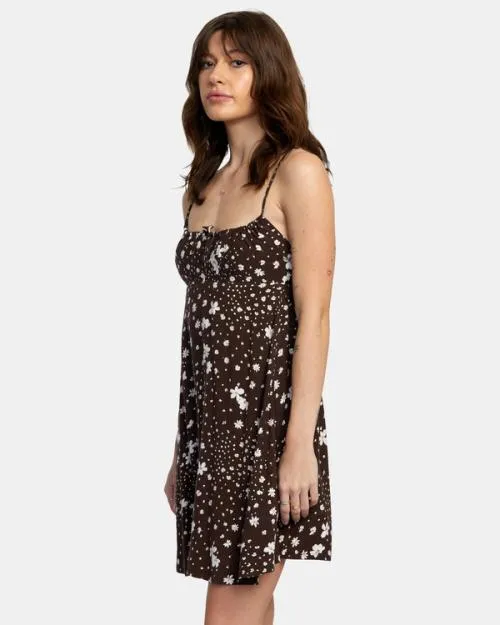 Rvca Overtime Sun Dress Java Women Dresses and Rompers