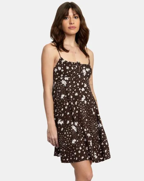 Rvca Overtime Sun Dress Java Women Dresses and Rompers