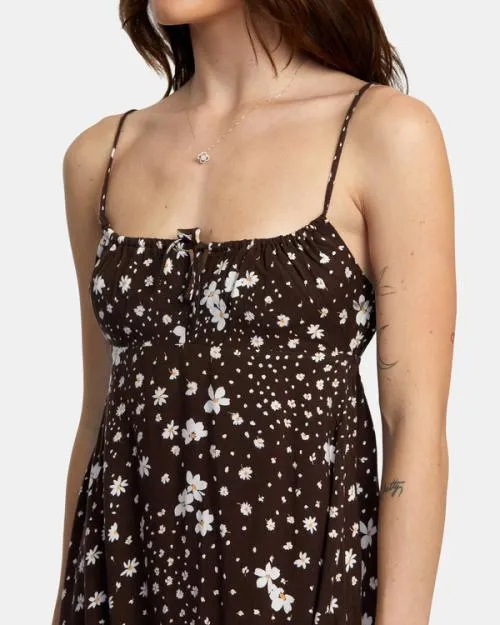 Rvca Overtime Sun Dress Java Women Dresses and Rompers