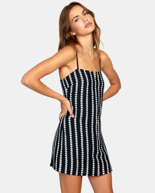 Rvca Paris Mini Dress Black Women Dresses and Rompers