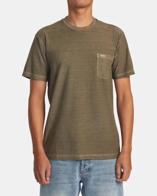 Rvca PTC Stripe TShirt Mushroom Men Short Sleeves