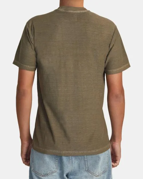 Rvca PTC Stripe TShirt Mushroom Men Short Sleeves
