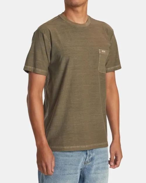 Rvca PTC Stripe TShirt Mushroom Men Short Sleeves