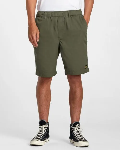 Rvca Recession Collection Americana Elasticized 20034 Shorts Olive Men Shorts and Hybrids