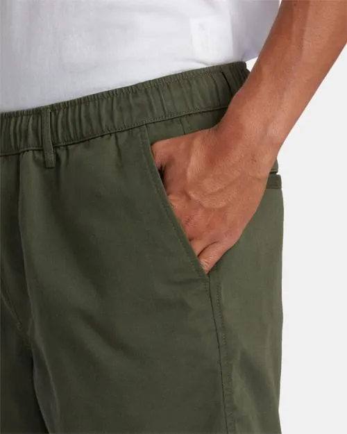 Rvca Recession Collection Americana Elasticized 20034 Shorts Olive Men Shorts and Hybrids
