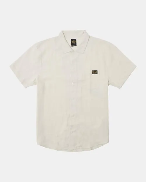 Rvca Recession Collection Day Shift Short Sleeve Shirt Silver Bleach Men Shirts and Flannels