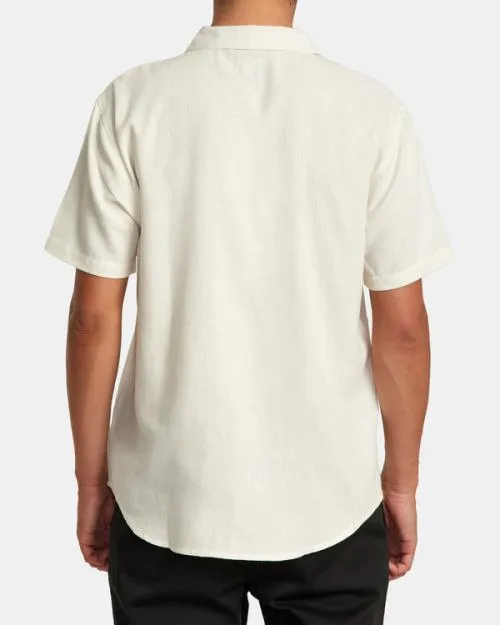 Rvca Recession Collection Day Shift Short Sleeve Shirt Silver Bleach Men Shirts and Flannels
