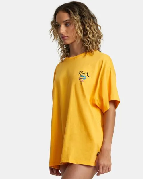 Rvca Rose Machado Snake Tee Marigold WomenMen Short Sleeves