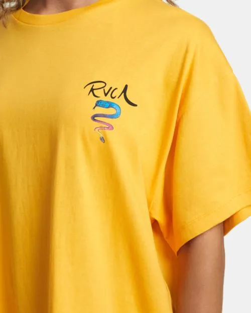 Rvca Rose Machado Snake Tee Marigold WomenMen Short Sleeves