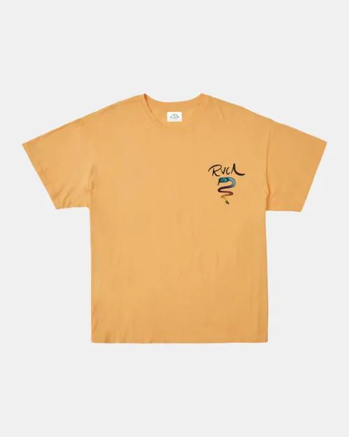 Rvca Rose Machado Snake Tee Marigold WomenMen Short Sleeves