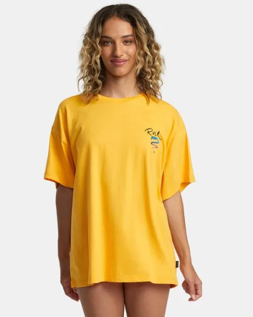 Rvca Rose Machado Snake Tee Marigold WomenMen Short Sleeves