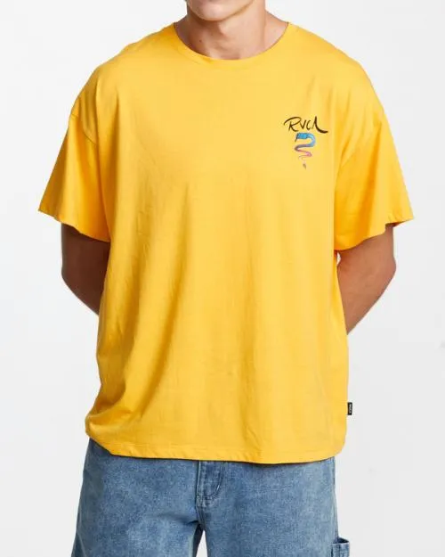 Rvca Rose Machado Snake Tee Marigold WomenMen Short Sleeves