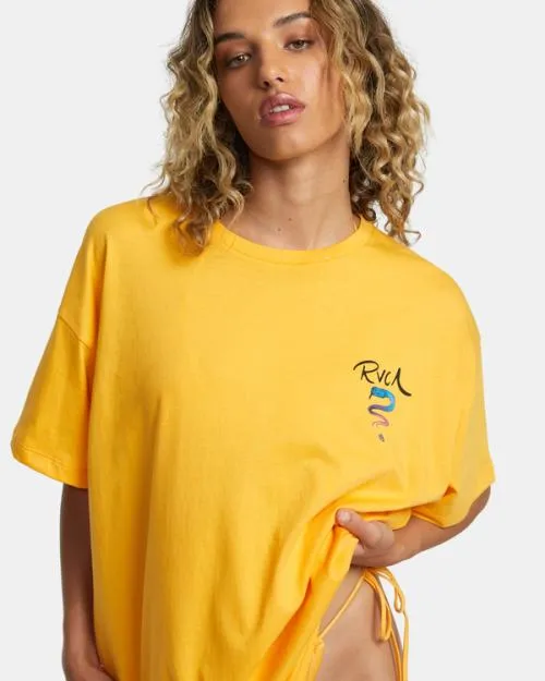 Rvca Rose Machado Snake Tee Marigold WomenMen Short Sleeves