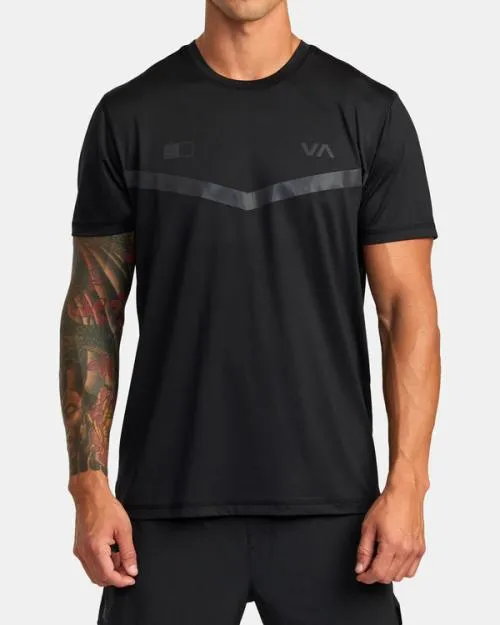 Rvca Runner Technical Short Sleeve Top Black SportMen Short Sleeves