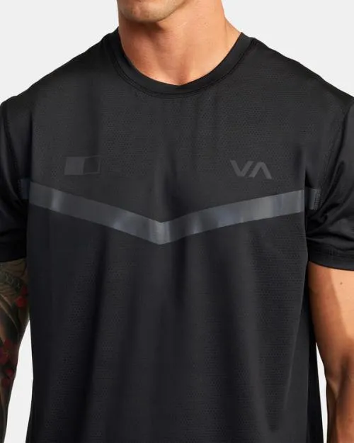 Rvca Runner Technical Short Sleeve Top Black SportMen Short Sleeves