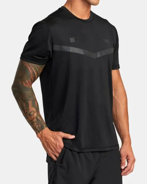 Rvca Runner Technical Short Sleeve Top Black SportMen Short Sleeves