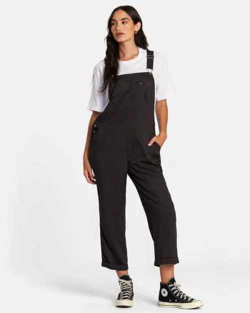 Rvca Seniesa New Yume Overalls Pirate Black Women Pants