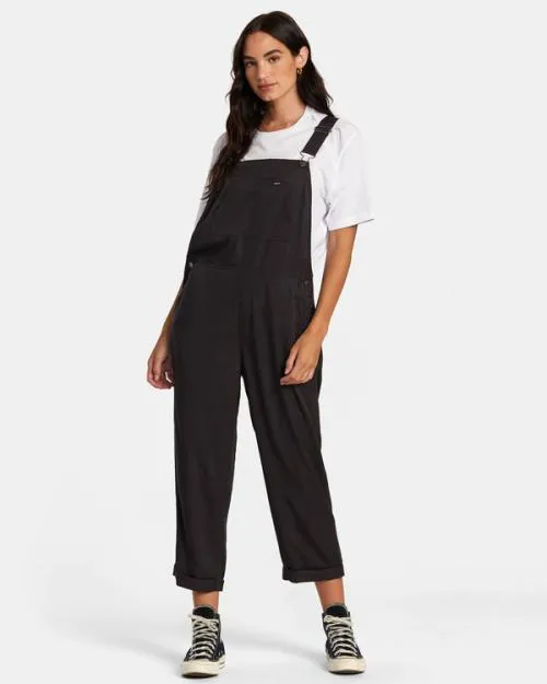 Rvca Seniesa New Yume Overalls Pirate Black Women Pants