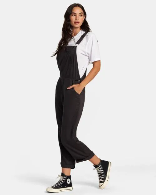 Rvca Seniesa New Yume Overalls Pirate Black Women Pants