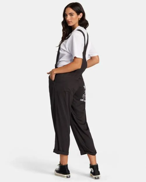 Rvca Seniesa New Yume Overalls Pirate Black Women Pants