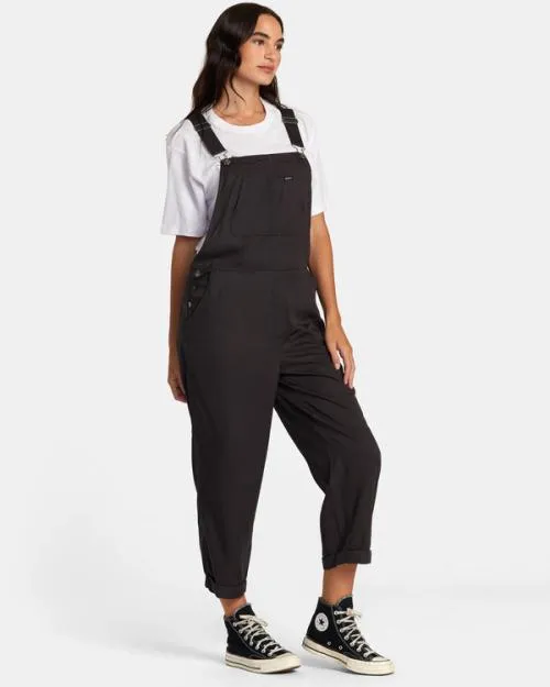 Rvca Seniesa New Yume Overalls Pirate Black Women Pants
