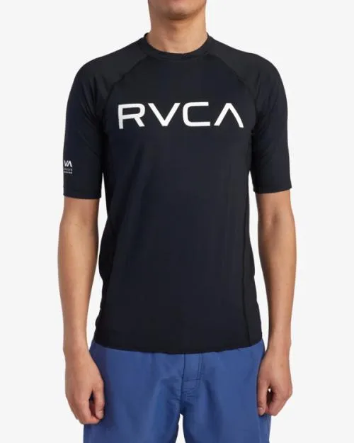 Rvca Short Sleeve Rashguard Black Surf Rashguards and Surf Tees