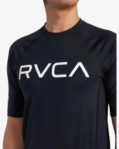 Rvca Short Sleeve Rashguard Black Surf Rashguards and Surf Tees