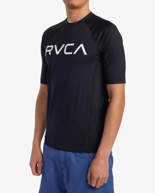 Rvca Short Sleeve Rashguard Black Surf Rashguards and Surf Tees