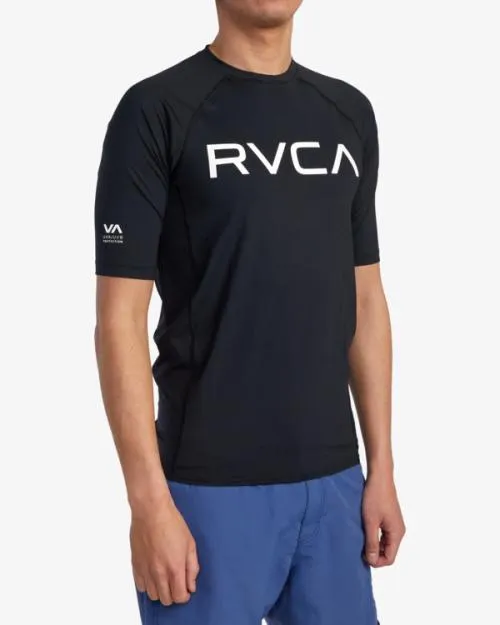 Rvca Short Sleeve Rashguard Black Surf Rashguards and Surf Tees