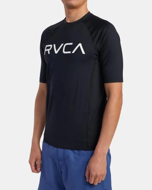 Rvca Short Sleeve Rashguard Black Surf Rashguards and Surf Tees