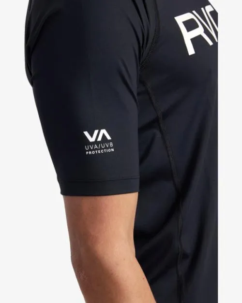 Rvca Short Sleeve Rashguard Black Surf Rashguards and Surf Tees